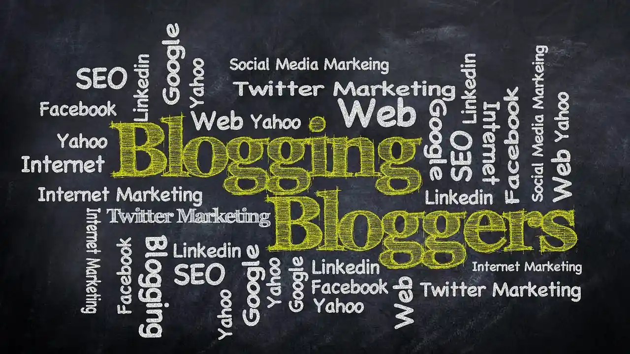blogging, blog, social media, chalk blackboard, internet, word cloud, tiktok, marketing